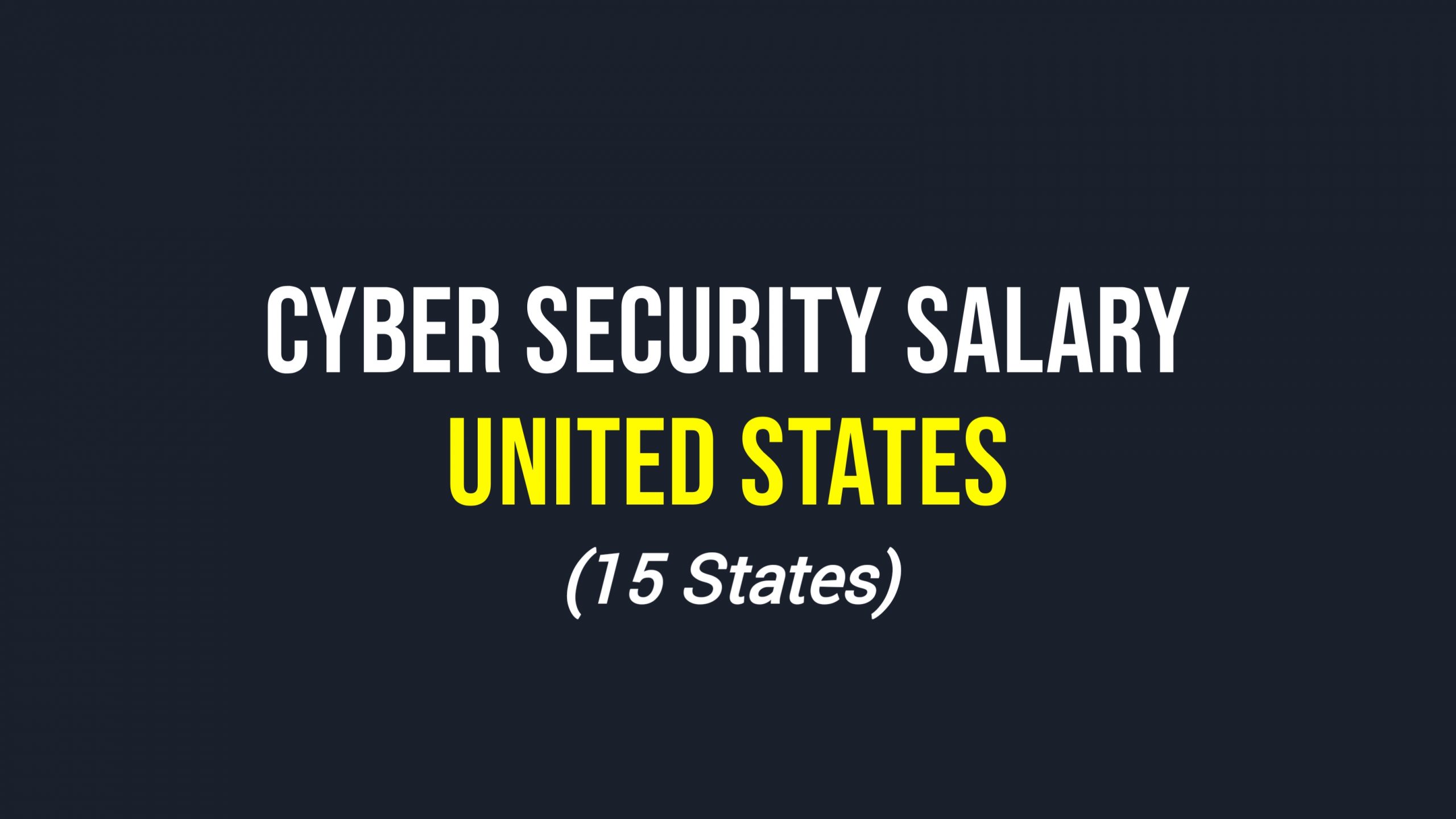 Cyber security salary in US